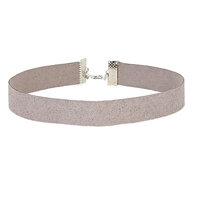 Grey 1.5cm Suedette Choker