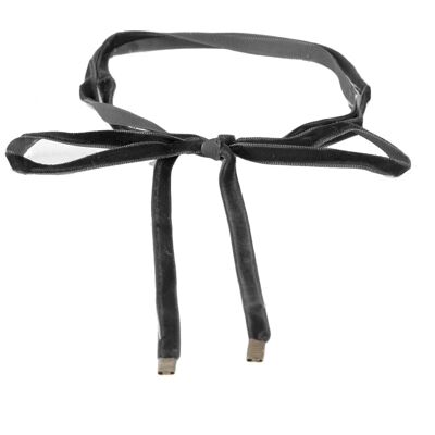Halsband mit Schleife aus schwarzem Samt zum Binden