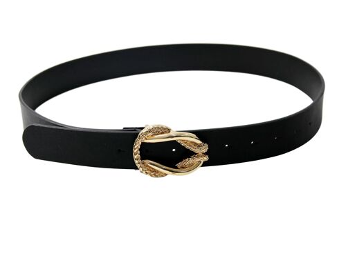 Metal Textured Knot buckle belt