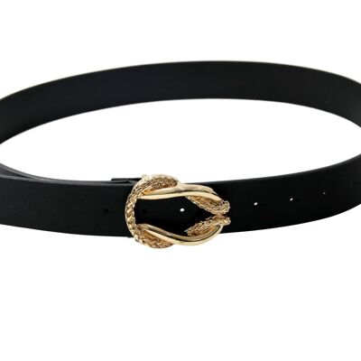 Metal Textured Knot buckle belt