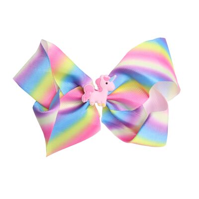 Pastel Rainbow Unicorn Hair Clip Bow