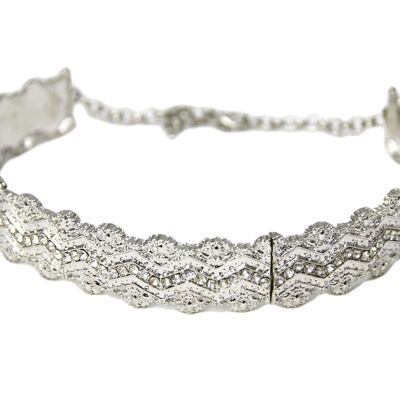 Thick metal choker with diamante