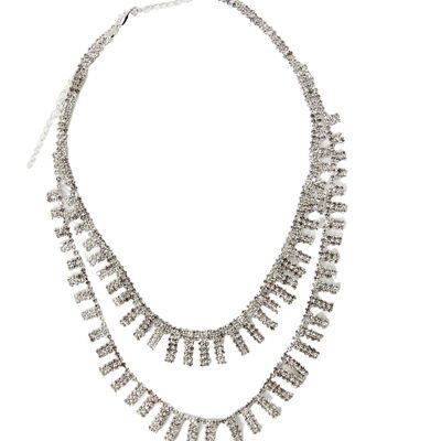 Double Necklace With Diamante