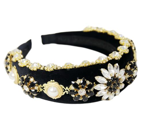 Diamante Flower and Pearls HAIRBAND
