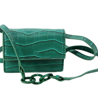Green Croc Pu Mini Bag