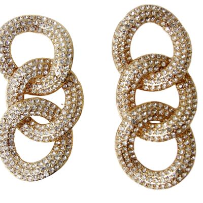 Oversized Diamante Chain Earrings