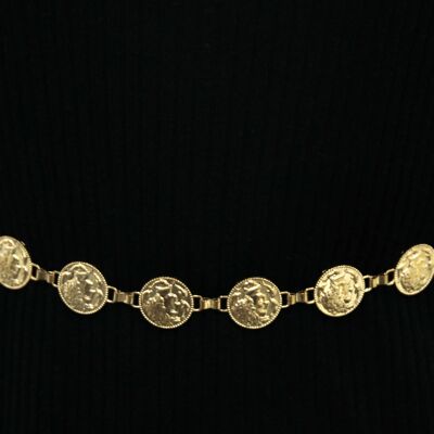 Gold Coin Link Chain Belt