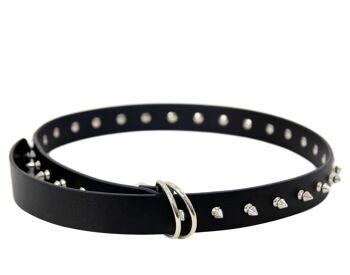 Ceinture noire en PU clouté