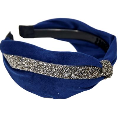 Velvet headband with glitter trim