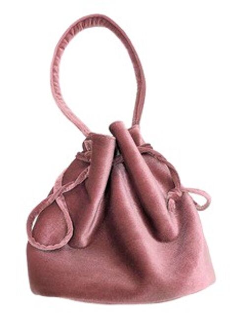 Pink Velvet Grab Handle Bag