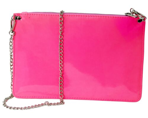 Neon Pink Patent Pu Clutch Bag