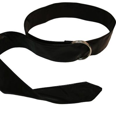 Black Long PU Faux Leather Belt