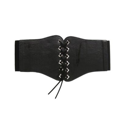 Diamond Shaped Eye Let Lace Up Belt Corset