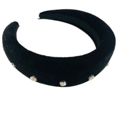 Diamante Velvet Padded Headband