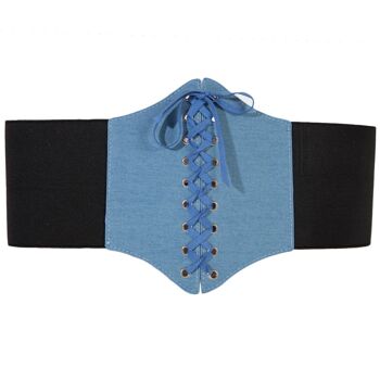 Ceinture inspirée du corset à cordes avec devant en PU