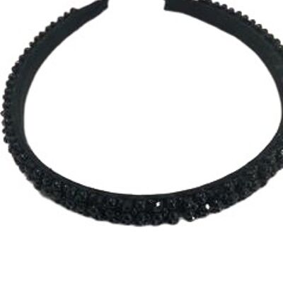 Black Hexagonal Bead Hairband