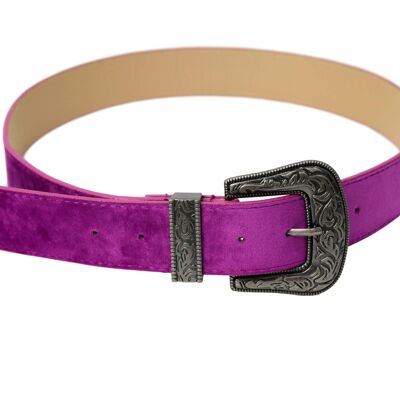 Western Style Buckle Velvet Belt