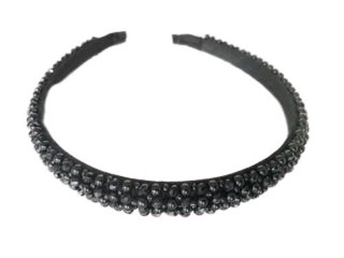 Black Crystal Bead Headband
