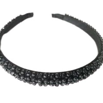 Black Crystal Bead Headband