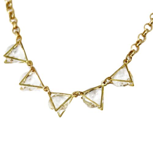 Choker with Clear Stones Triangle Detailing