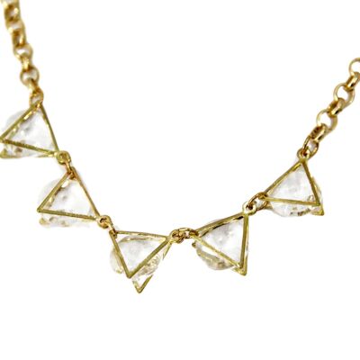 Choker with Clear Stones Triangle Detailing