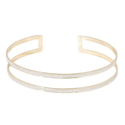 Double layered wrap around sparkly choker