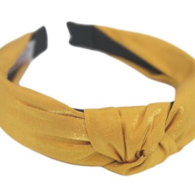 Metallic Material Knot Headband - MUSTARD - Default