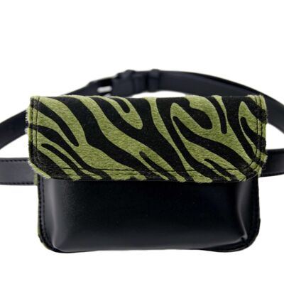 Zebra print Suede Top Belt Bag