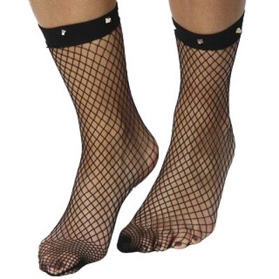 Square Stud Fishnet Socks