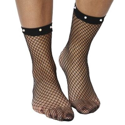 Pearl Stud Fishnet Socks