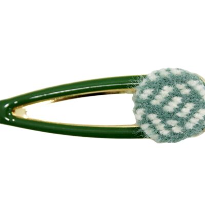 Haarspange mit grünem Knopf