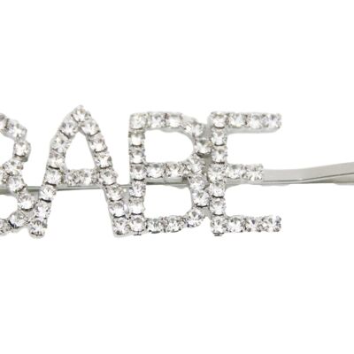 Silver Diamante BABE Hair Clip