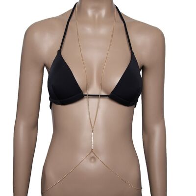 Diamante line body chain