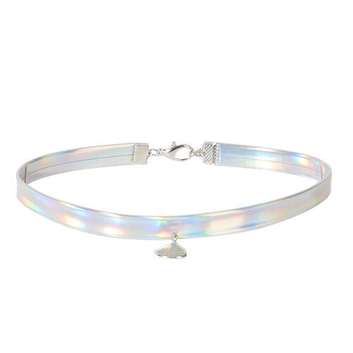 Holographic Choker with Sea Shell Charm
