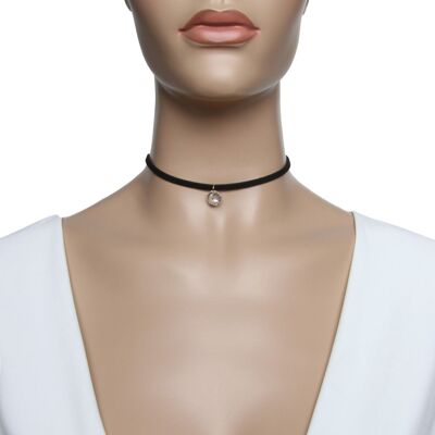 Velvet Choker with Drop Jewel Charm