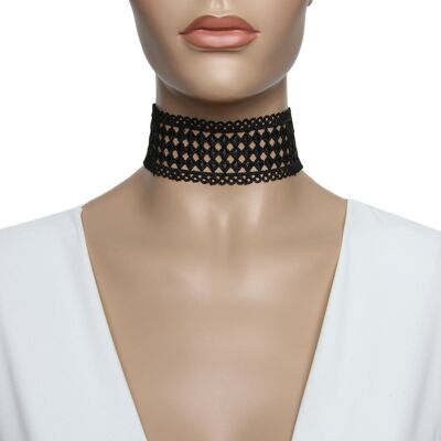 Breites Diamant-Spitzen-Halsband im gotischen Stil