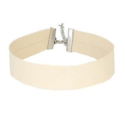 Creme 2,5 cm Halsband aus PU