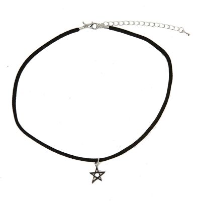Thin Suede Choker with Star Pendant
