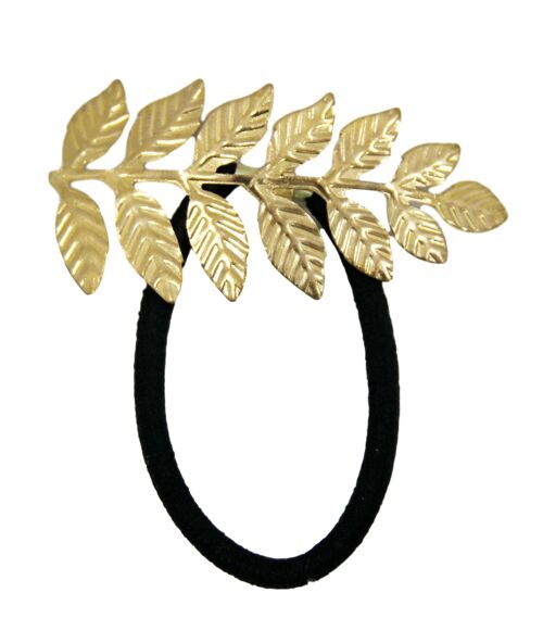 Gold Leaf Detail Metallic Hair Tie
