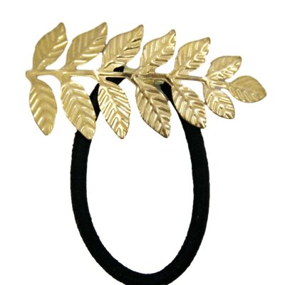 Gold Leaf Detail Metallic Hair Tie