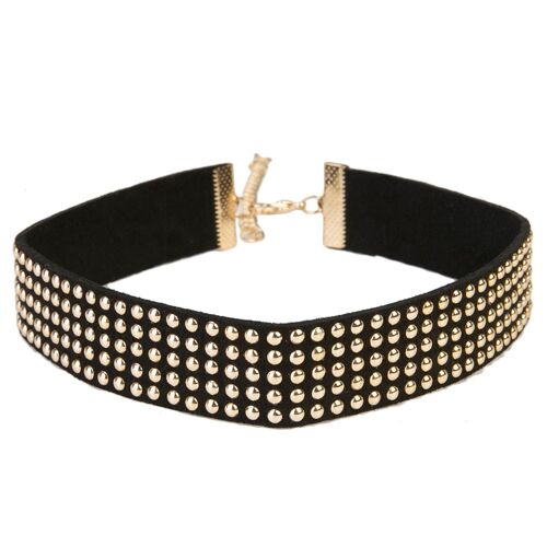 Suede Choker with Metal Studs
