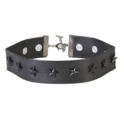 Black PU Choker with Stars Detailing 2.5cm