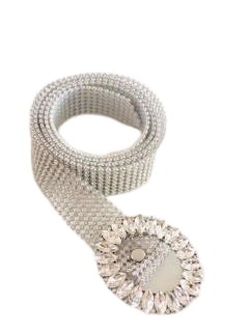 Silver Diamante Belt