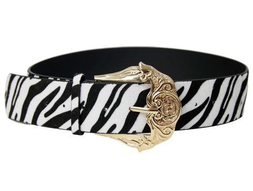 Gold Buckle Belt - ZEBRA - Default