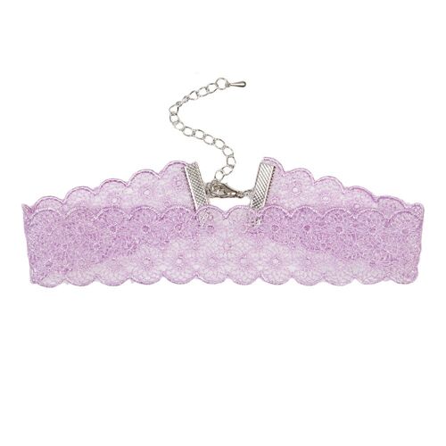 Purple Delicate Lace Choker