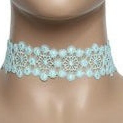 Light Blue Mermaid Style Lace Choker