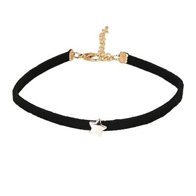 Suede Choker with Star Pendant