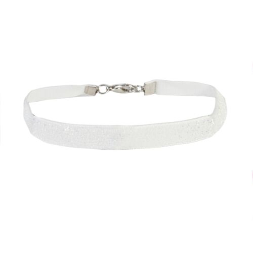 White 1cm Tinsel Choker