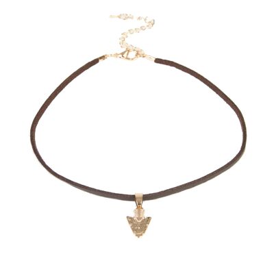 Thin PU Choker with arrowhead detail