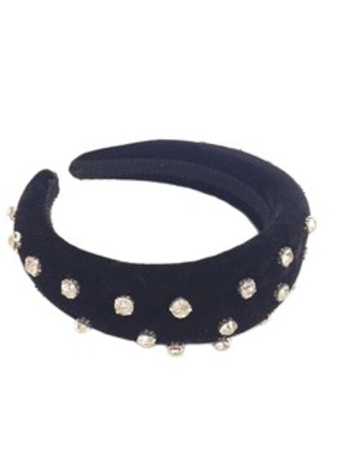 Black Velvet Diamante Headband